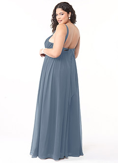 Azazie Aziza Bridesmaid Dresses Twilight A-Line V-Neck Pleated Chiffon Dress image10
