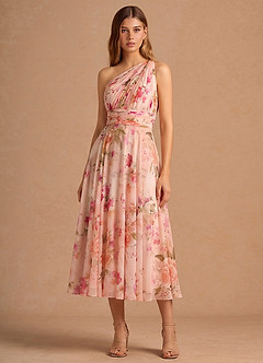 Robe Mi-Longue Bouquet Florale Abstrait Noelle image4