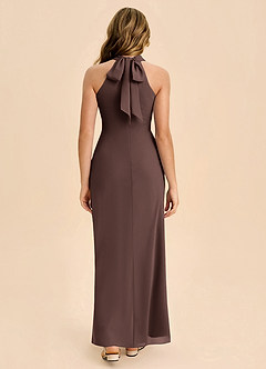 Azazie Doretta Junior Ganache Sheath Pleated Chiffon Dress image2