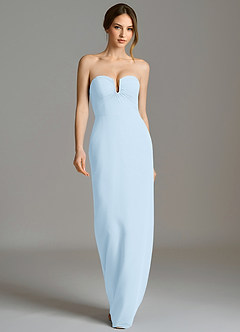 Azazie Darcie Final Sale Sky Blue Sheath Strapless Chiffon Convertible Dress image3