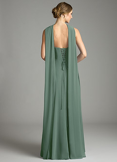 Azazie Ayla Abiti da Damigella Abito A-Line in Chiffon Scollo a Cuore Eucalipto image9