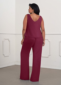 Azazie Maura Mother of the Bride Dresses Mulberry Jumpsuit/Pantsuit Sequins Chiffon Dress image6