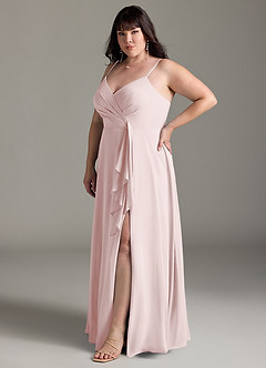 Azazie Akita Bridesmaid Dresses Blushing Pink A-Line Chiffon Dress image8