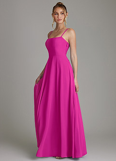 Azazie Elita Bridesmaid Dresses Fuchsia A-Line Pleated Chiffon Dress image5