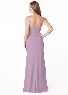 Azazie Salma Final Sale Wisteria Sheath Side Slit Chiffon Dress image2