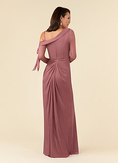 Azazie Marna Kleider für die Brautmutter Etui One-Shoulder Gittergewebe Kleid Wüstenrose image3