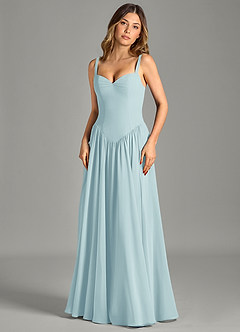 Azazie Evadina Suknie dla druhen Linia A Gorset Szyfon Do ziemi Sukienka image4