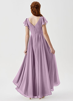 Azazie Caria Junior Robe Trapèze en Mousseline de soie Plissée Glycine image2