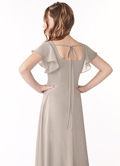 Azazie Bondi Junior Frost A-Line Bow Chiffon Dress image3