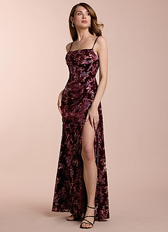 Angela Wine Gray Multi Maxi Dress image4