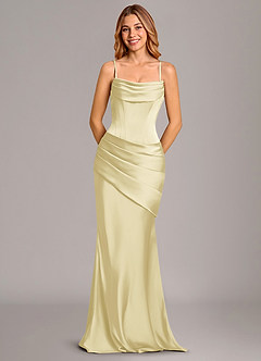 Azazie Pelagia Suknie dla druhen Syrena Gorset Satyna elastyczna Do ziemi Sukienka image6