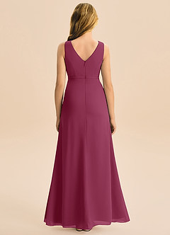 Azazie Floris Junior Robe Trapèze en Mousseline de soie Plissée Mûre image3