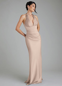 Azazie Torrance Bridesmaid Dresses English Rose Mermaid Corset Stretch Satin Dress image1