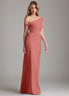 Azazie Emerson 신부 들러리 드레스 쉬스 오프 더 숄더 쉬폰 바닥 길이 드레스 image5