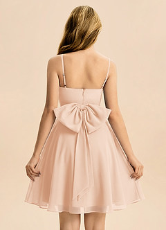 Azazie Bear Junior English Rose A-Line Pleated Chiffon Dress image2