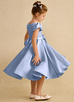 Azazie Pearl vestidos de niña de las flores Vestido de Hielo de Satin Mate de Princesa con Plisado image3