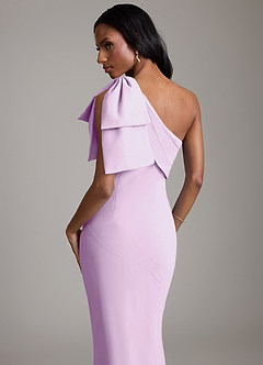 Azazie Yuanna Bridesmaid Dresses Frosted Lilac Mermaid One Shoulder Chiffon Dress image7