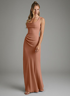 Azazie Asa Bridesmaid Dresses Bronzer Sheath Corset Chiffon Dress image5