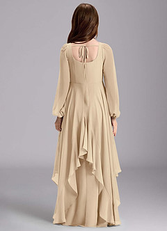 Azazie Clara Junior Jurk van Chiffon met A-Lijn Blouson Champagne image2