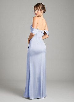 Azazie Johana Bridesmaid Dresses Ice Mermaid Off the Shoulder Stretch Satin Convertible Dress image8