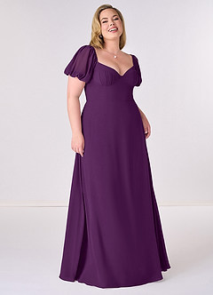 Barbie ♥ Azazie Bridesmaid Dresses Grape A-Line Pleated Chiffon Dress image7