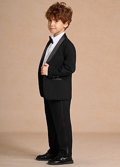 front Lucas Black Boys Shawl Lapel Tuxedos