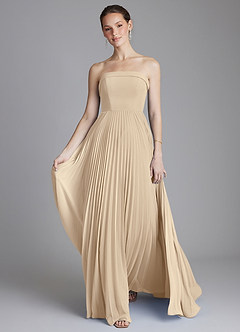Azazie Mariana Bridesmaid Dresses Champagne A-Line Strapless Chiffon Dress image5