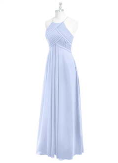 Azazie Ginger Bridesmaid Dresses Ice A-Line Halter Pleated Chiffon Dress image8
