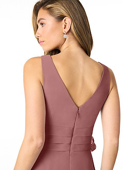 Azazie Bianca Final Sale Rust A-Line Pleated Chiffon Dress image5