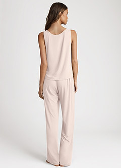 front Bamboo Fiber V-Neck Tank Top Pajama Set