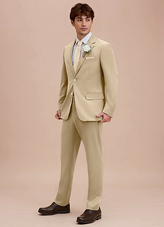 front Ethan Champagne Refined Weave Suit