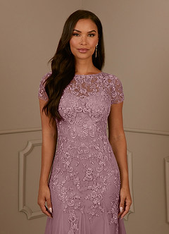 Azazie Laurie Mother of the Bride Dresses Dusty Rose Mermaid Scoop Sequins Tulle Dress image7