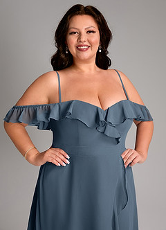 Azazie Lyra Bridesmaid Dresses Neptune A-Line Chiffon Convertible Dress image17