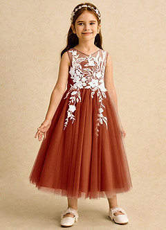 Azazie Sundae Vestidos de florista Vestido Páprica de Renda de Vestido de baile image5