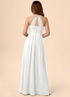 Azazie Ginny Junior Jurk van Chiffon met A-Lijn Geplooid Wit image4