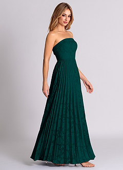 Azazie Mariana Bridesmaid Dresses Pine A-Line Strapless Floral Burnout Convertible Dress image6