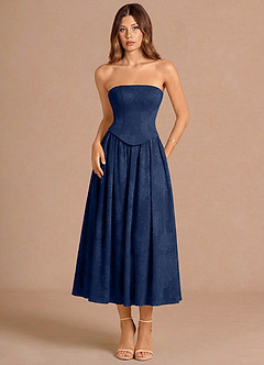 Isaura Navy Midi Dress image3