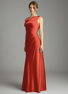 Azazie Emerson Brudepigekjoler Havfrue Off-Shoulder Stræk satin Gulv-længde Kjole image2