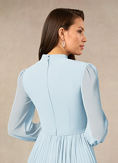 Azazie Adellah Mother of the Bride Dresses Sky Blue A-Line Pleated Chiffon Dress image4