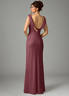 Azazie Kieryn Bridesmaid Dresses Desert Rose Mermaid Pleated Stretch Satin Dress image5