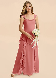 Azazie Sloane Junior Antique Rose A-Line Sweetheart Neckline Chiffon Dress image3