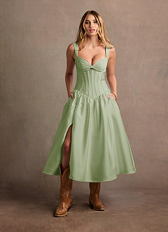 Vestido Verde Claro Midi Arwen image4