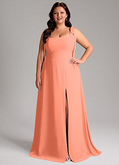 Azazie Debra Abiti da Damigella Abito Convertibile A-Line in Chiffon Con Tasche Tramonto image1