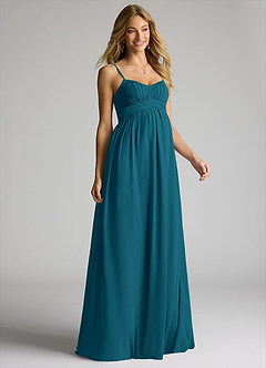 Azazie Llana Maternity Bridesmaid Dresses A-Line Chiffon Floor-Length Dress image1