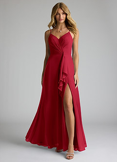 Azazie Akita Bridesmaid Dresses Scarlet A-Line Chiffon Dress image3