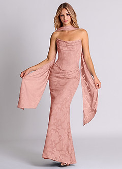 Azazie Sorrel Bridesmaid Dresses Rosette Mermaid Corset Floral Burnout Convertible Dress image1