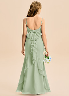 Azazie Lioren Junior Robe Sirène en Mousseline de soie Arc Vert Sauge image5