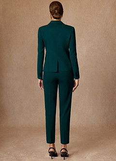 front Whitney Pine Structured Stretch Full Length Pants Suit