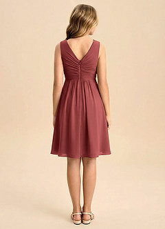 Azazie Skyla Junior Terracotta A-Line Pleated Chiffon Dress image2