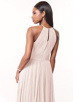 Azazie Cherish Brudtärnklänningar Klä av A-Linje i Chiffong Plisserad Rosenblad image5